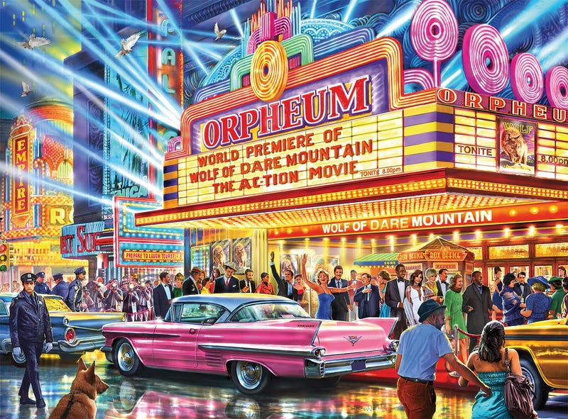 Buffalo Games - Night and Day - Steve Crisp - 1960's Cinema - 1000 Piece Jigsaw Puzzle for Adults - Challenging Puzzle Perfect for Game Nights - Finished Size is 26.75 x 19.75 - Image 1