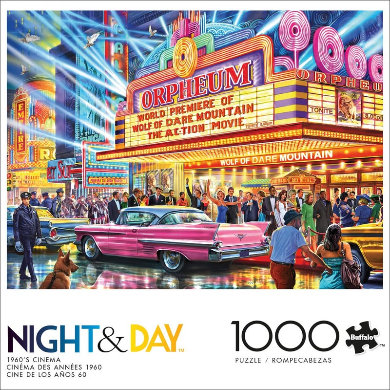 Buffalo Games - Night and Day - Steve Crisp - 1960's Cinema - 1000 Piece Jigsaw Puzzle for Adults - Challenging Puzzle Perfect for Game Nights - Finished Size is 26.75 x 19.75 - Image 2