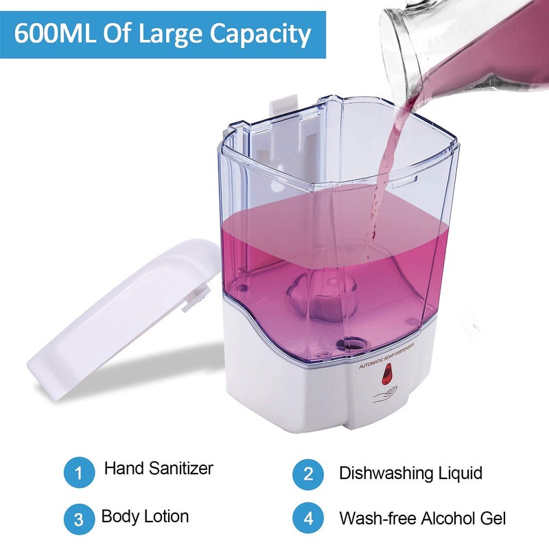 PLUSSEN Automatic Sensor Soap Dispenser Wall Mount, Touchless Induction Hand Sanitizer Dispenser for Bathroom with Gel or Liquid, 20Oz - Image 3