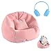 Ciunura Doll Car Seat for LABUBU Handmade Bean Bag Sofa with Blue Earphone AntiSlip BottomCute Dispaly Accessories for 5967in DollsPink - Image 2