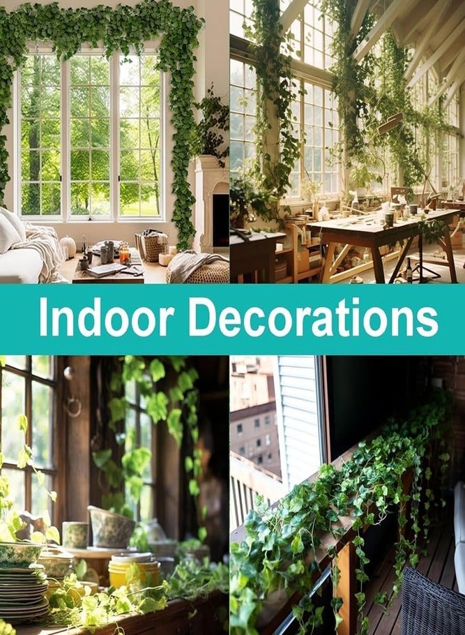 BELLSBERRY 12 Pcs Artificial Ivy Vines Hanging Green Leaf Garland for Indoor & Outdoor Decorative Use - Image 3