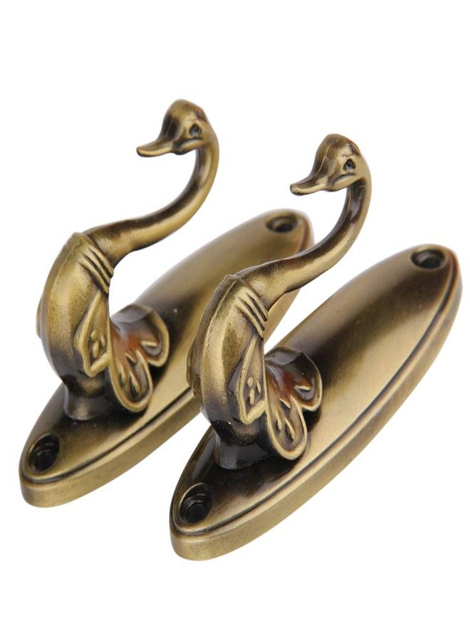 VORCOOL Pair of Swan Style Drapery Curtain Holdbacks Tieback Hooks (Bronze) - Image 1