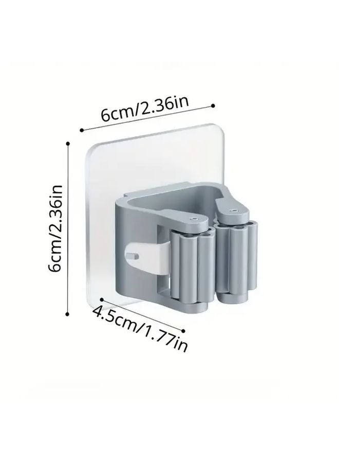 White 5pcs Multi Functional Mop Broom Holder Self Adhesive Wall Mount Tool Storage Clips - Image 5
