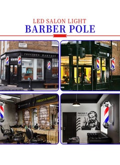 LA PERLA TECH  Barber Pole Light Outdoor Barber Pole Light Rotating & Illuminated Hair Salon Sign Large Retro Style Waterproof Wall-Mounted Lamp LED Red White Blue Stripes 71*23*32  - Image 3