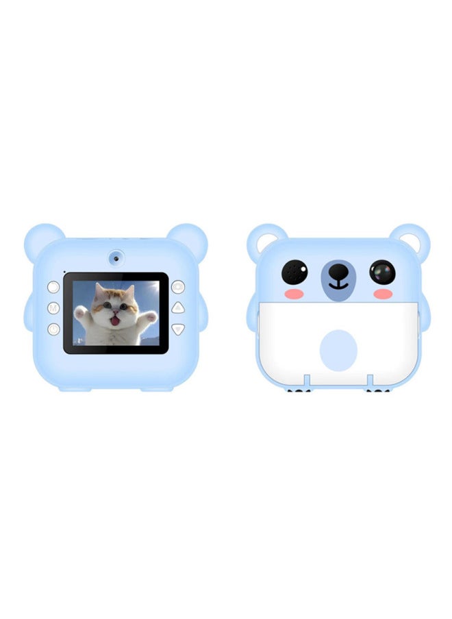 Generic HD Print Camera Children's Poroflo Camera One-shot Self-timer Y600Y70-Color:Pure Clear Bear Blue  - Image 1