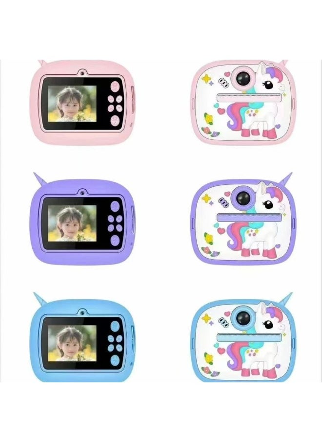 Generic HD Print Camera Children's Poroflo Camera One-shot Self-timer Y600Y70-Color:Pure Clear Bear Blue  - Image 3