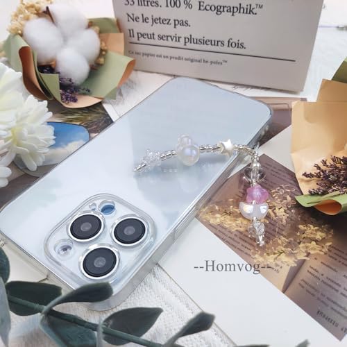 cioatu Homvog 1-4PCS Cute Phone Charms Aesthetic Y2K Cell Phone Charms Strap Strawberry Butterfly Star PhoneCharm Y2K Accessories for Bag Keychain Airpods Camera Pendants Decor (2x White Cloud Star) - Image 4