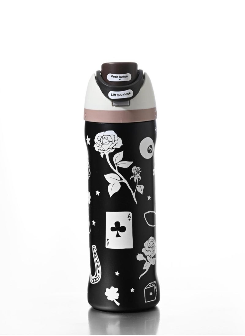 Owala - 24 Oz. Owala FreeSip Stainless Steel Water Bottle in Black Card - Image 1