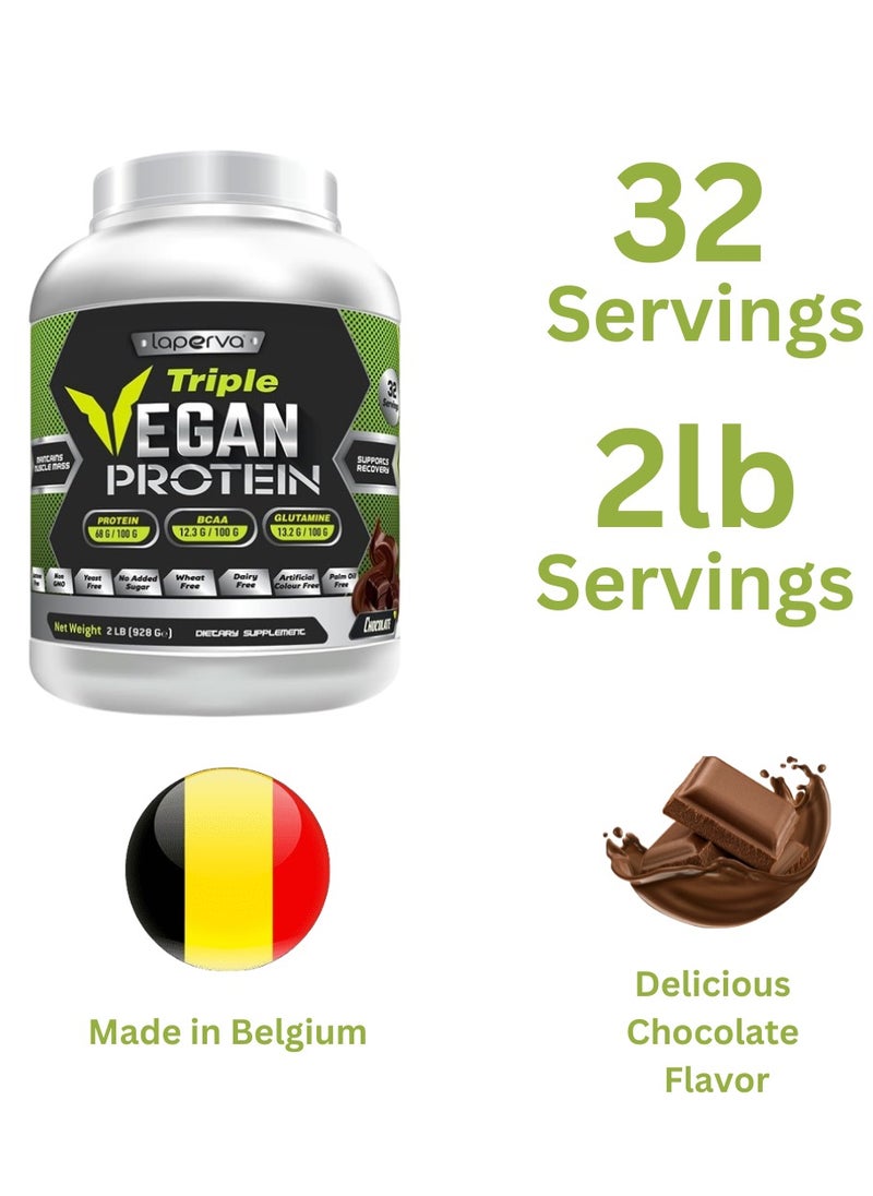 Laperva Laperva Triple Vegan Protein, Maintains Muscles Mass and Supports Recovery, Suitable for Vegetarians, Chocolate Flavor, 2 Lbs  - Image 4