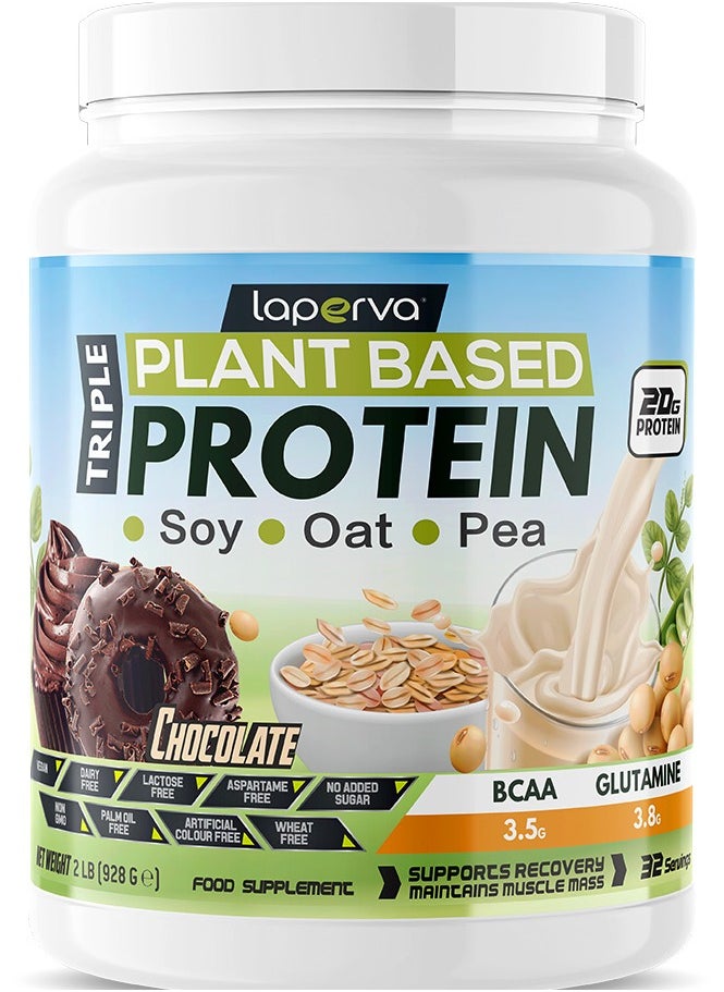 Laperva Laperva Triple Vegan Protein, Maintains Muscles Mass and Supports Recovery, Suitable for Vegetarians, Chocolate Flavor, 2 Lbs  - Image 1