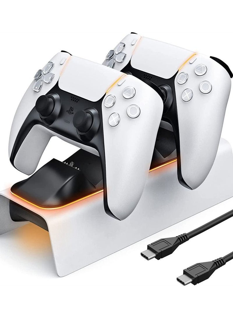 Captaintech Arabest PS5 Controller Charger, Charging Station with Intelligent Chip in 3 Hrs Fast Type-C Charging, Dualsense Stand Docking for Dual Controllers LED Indicator  - Image 1