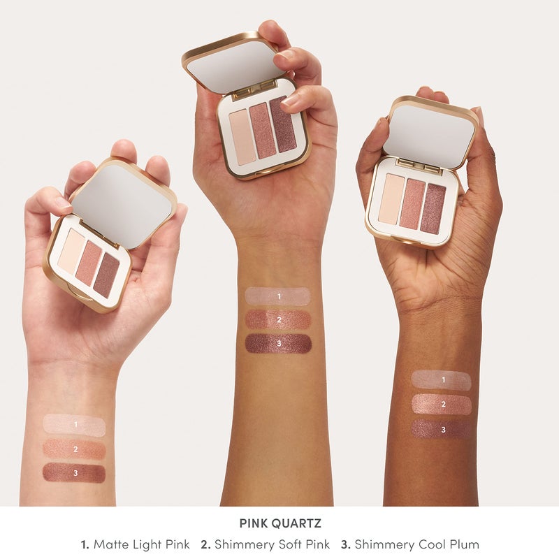 jane iredale PurePressed Eye Shadow Triple, Pink Quartz, 0.06 oz.Powder - Image 3
