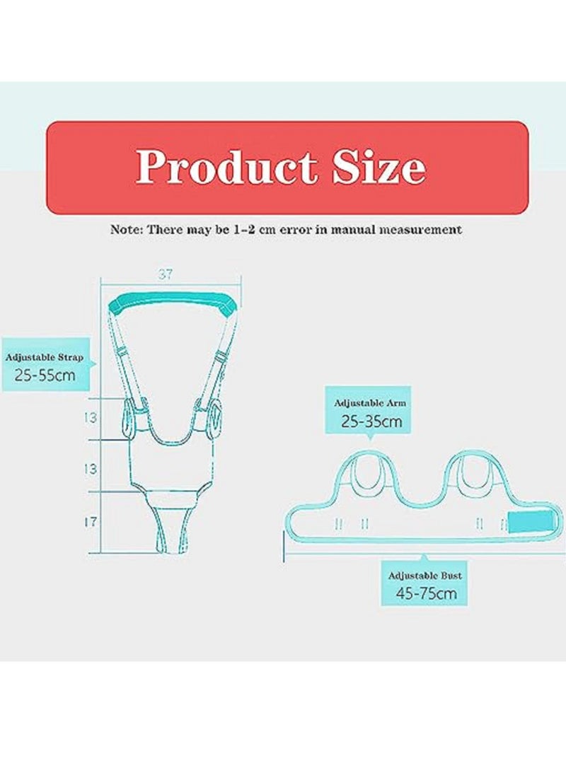 Gerenic - Handheld Baby Walker,Toddler Walking Harness Assistant,Handheld Walk Helper Babies,Safety Harnesses Breathable Help Stand Up&Walk Learning Helper for 7-24 Month Infant (Blue) - Image 1
