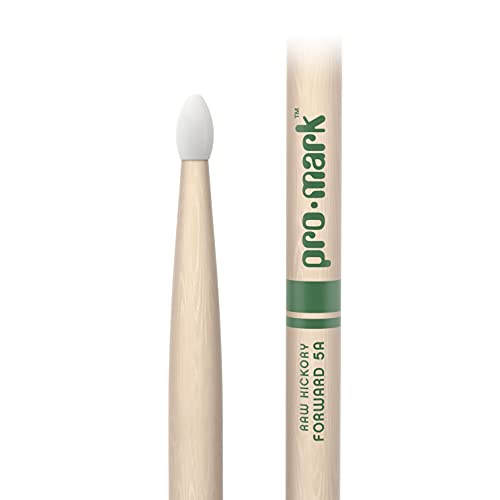 ProMark Drum Sticks - Classic Forward 5A Drumsticks - Drum Sticks Set - Oval Nylon Tip - Natural, Raw Hickory Drumsticks - Consistent Weight and Pitch - 1 Pair - Image 2