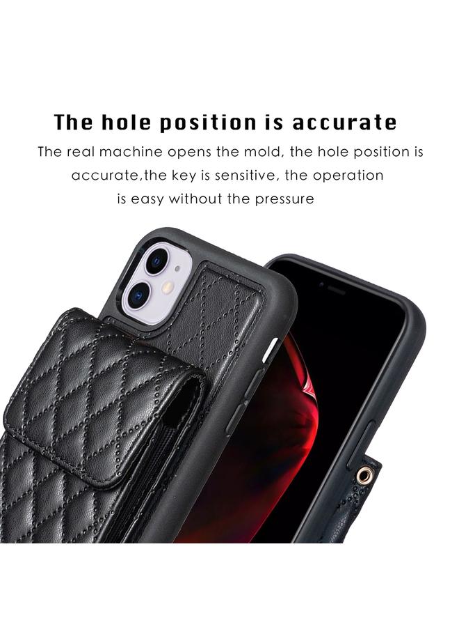 اس-توب جراب هاتف iPhone 11 بمحفظة عمودية من الجلد على شكل معين - Image 3