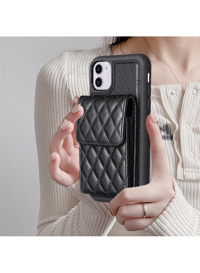 اس-توب جراب هاتف iPhone 11 بمحفظة عمودية من الجلد على شكل معين - Image 2