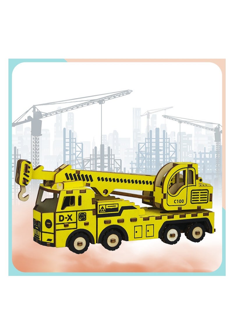 Handmade 3d Three-Dimensional Puzzle Decoration Engineering Car Building Blocks Assembled Car Model Toys - Image 1