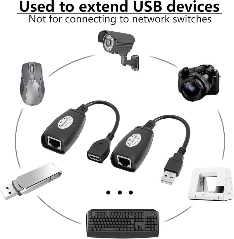 USB 2.0 Ethernet Extender Adapter USB to RJ45 Ethernet Plug to 50 m for CAT6/5/5e Extension Cable Adapter - Image 5