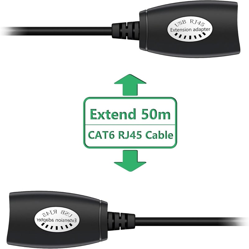 USB 2.0 Ethernet Extender Adapter USB to RJ45 Ethernet Plug to 50 m for CAT6/5/5e Extension Cable Adapter - Image 3
