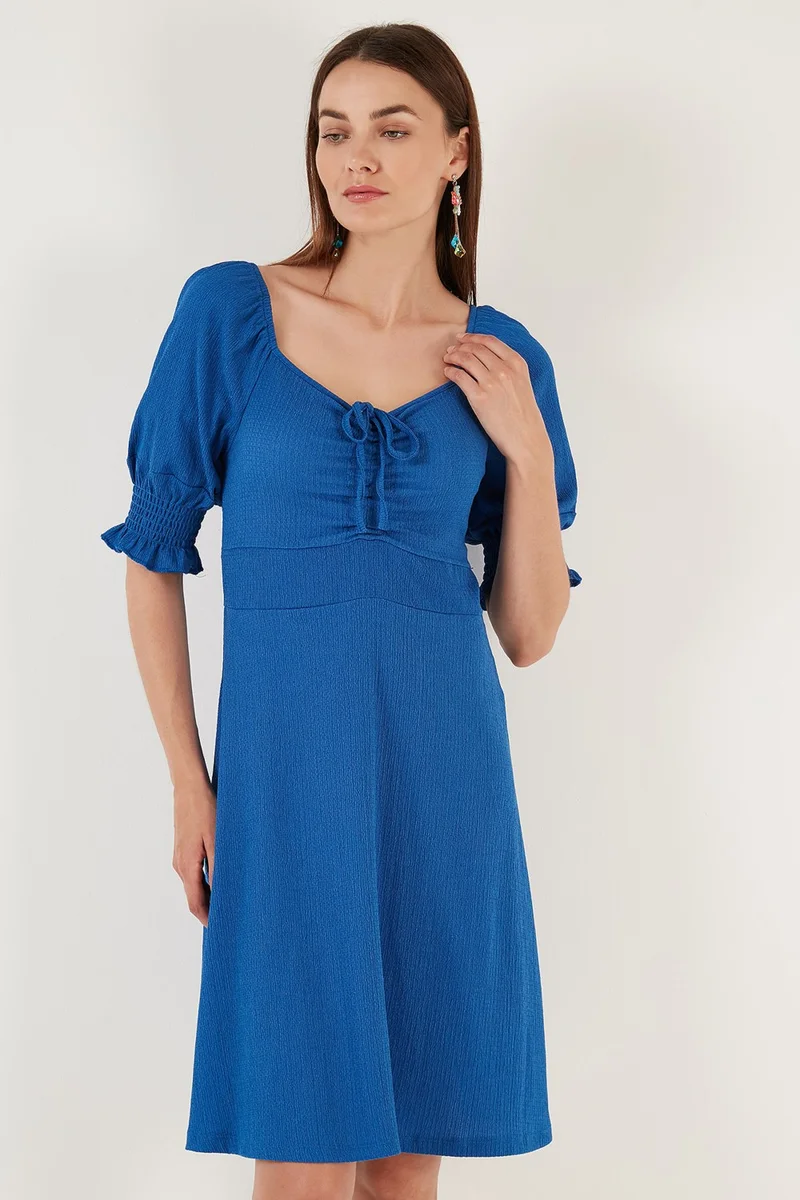 Lela Off-Shoulder Blue Dress
