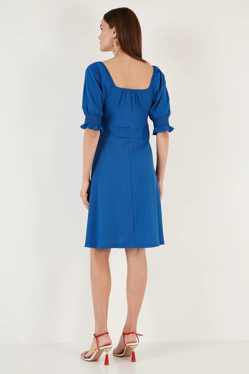 Lela Off-Shoulder Blue Dress