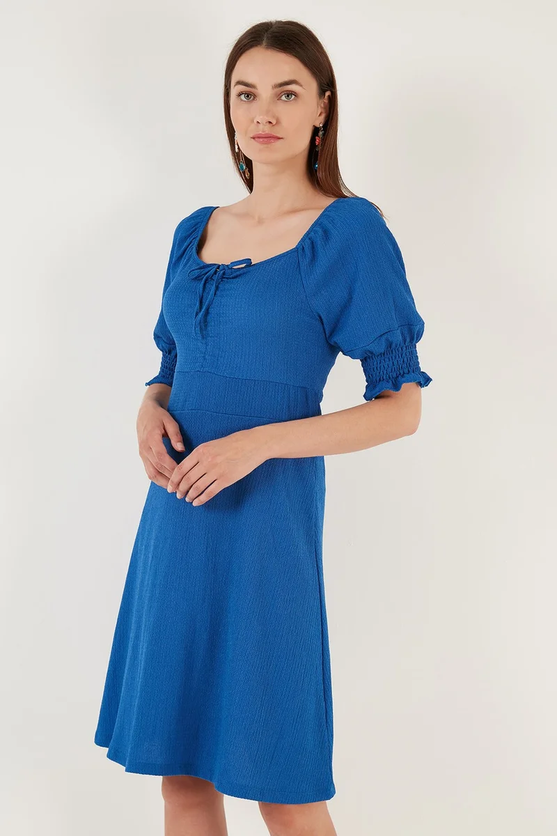 Lela Off-Shoulder Blue Dress