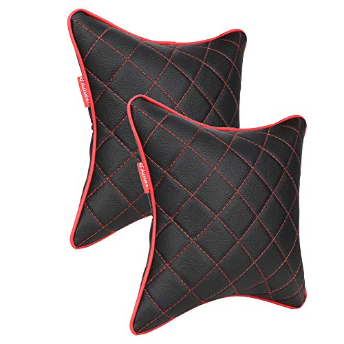 AUTOFIT Double Quilted Universal Car Cushion + Neck Rests (Black and Red) -Combo Pack of 4 Piece, Polypropylene Cotton - Image 3