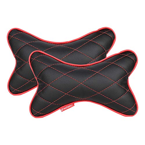 AUTOFIT Double Quilted Universal Car Cushion + Neck Rests (Black and Red) -Combo Pack of 4 Piece, Polypropylene Cotton - Image 5