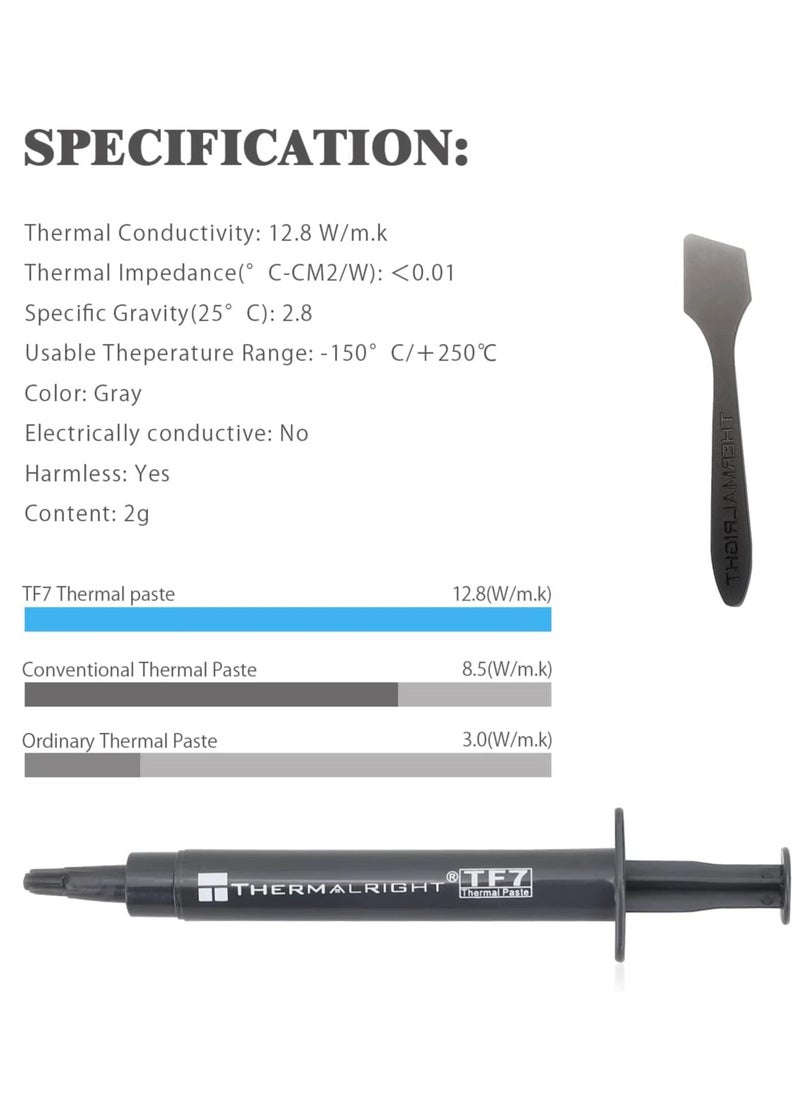 Thermalright TF7 2g Thermal Paste Compound for CPU Coolers, Conductivity is 12.8W/m.k, with a Spatula Tool  - Image 3
