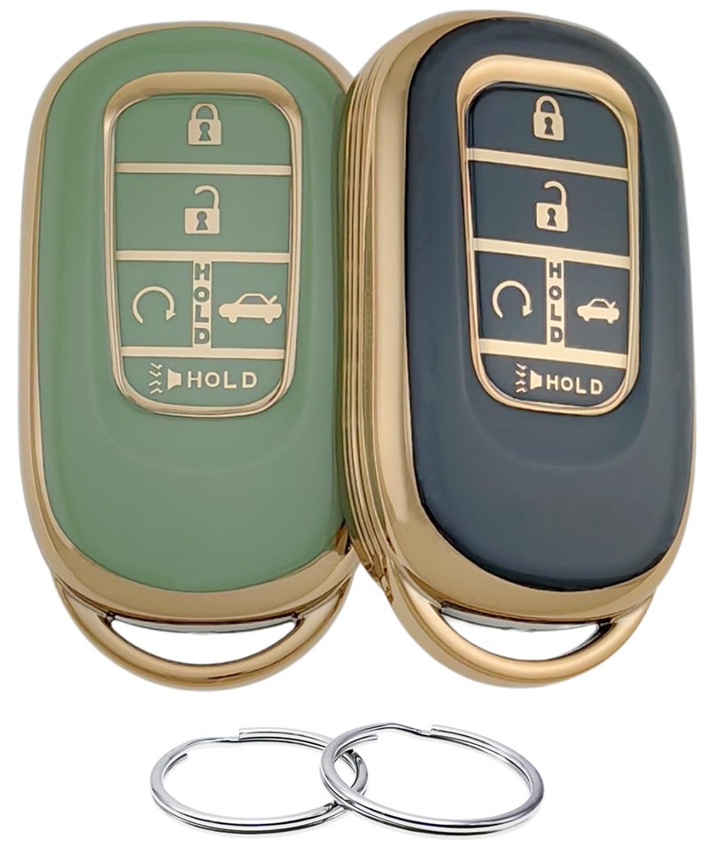 REPROTECTING TPU Key Fob Cover Compatible with 5 Buttons 20222025 Honda Accord Civic HRV CRV Pilot Sport SI EX EXL Touring BlackGreen