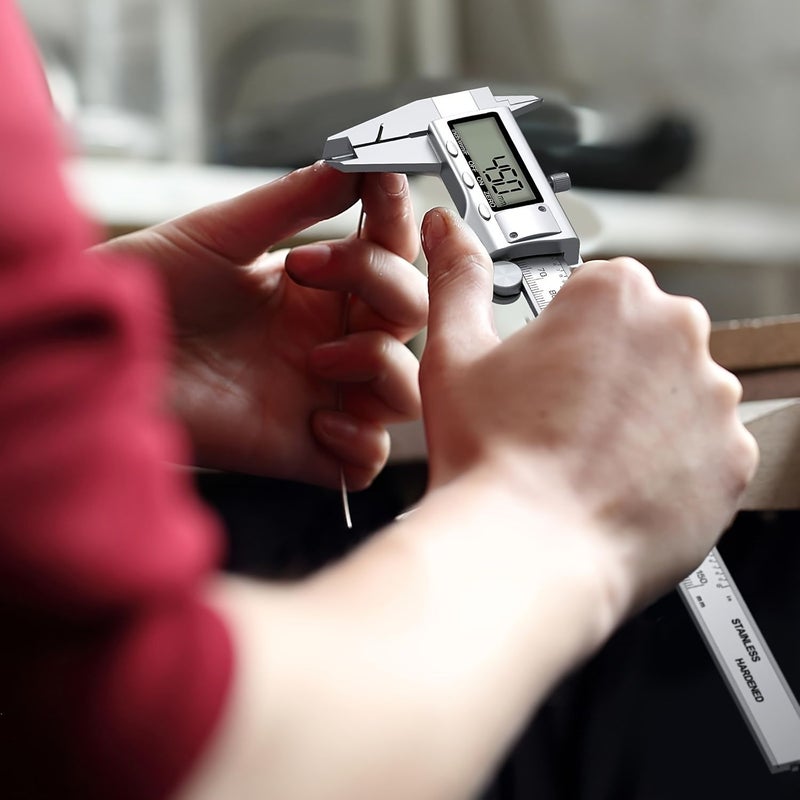 Digital Caliper 6 Inch Measuring Tool With Large LCD Screen Auto Off Inch Metric Fraction Switch - Image 3