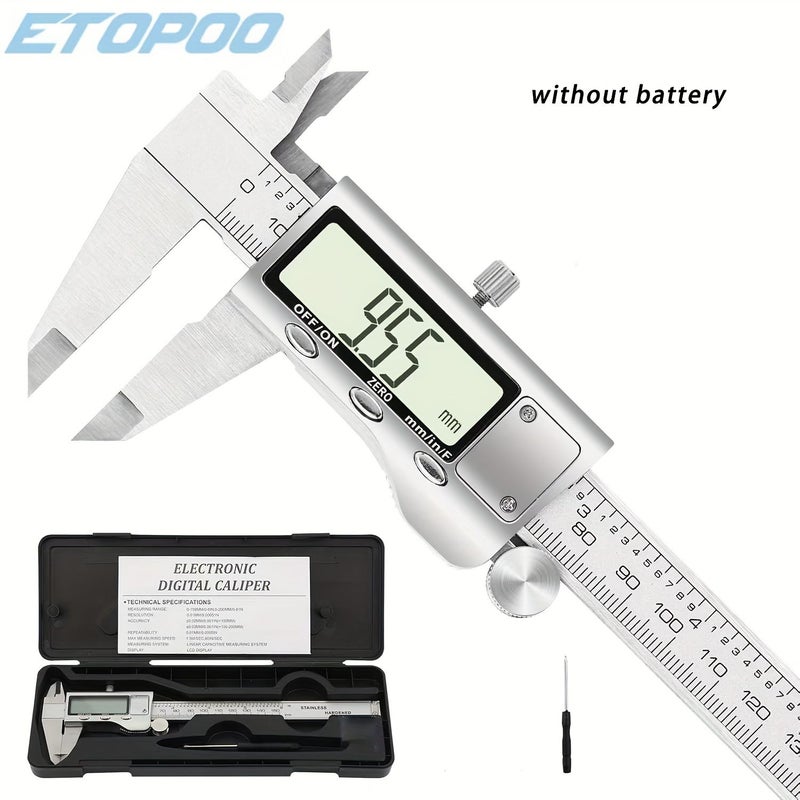 Digital Caliper 6 Inch Measuring Tool With Large LCD Screen Auto Off Inch Metric Fraction Switch - Image 1