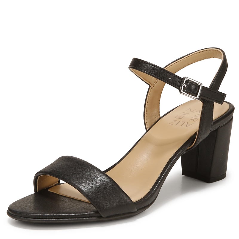 Naturalizer Womens Bristol Ankle Strap Chunky Block Heel Dress Sandal ,Black Smooth ,9M - Image 1