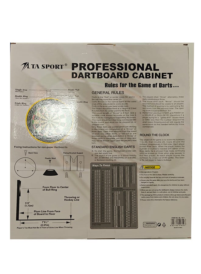 general لوحة دارت من خشب MDF باللون الأسود Bl-1811B مع لعبة من جانبين / 6 سهام - Image 2