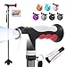 BigAlex Folding Walking Cane with Two Led Lights for Elderly Solid Base Adjustable Walking Stick with Carrying Bag for Men Women - Image 1