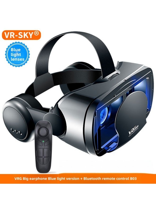 Blue Light Protection VR Glasses VRGPro Large Earphone Mobile Phone Virtual Reality Helmet 3D VR Eye Protection Headset-Color:Big Headset Blu-ray Edition (English) Bluetooth Remote Control B03 - Image 1