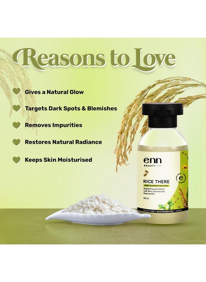 ENN Rice There- Brightening Gel Face Wash | Targets Dark Spots And Blemishes | Refreshes Skin | Rice Water | Mulberry Extract | Niacinamide | Liquorice Extract | Natural | For Women & Men | 100Ml - Image 1