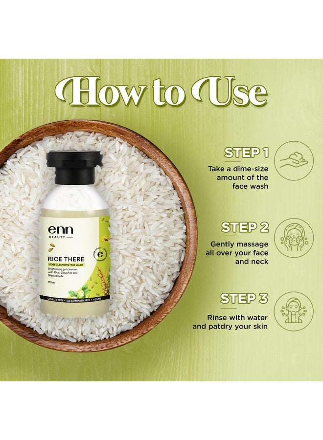 ENN Rice There- Brightening Gel Face Wash | Targets Dark Spots And Blemishes | Refreshes Skin | Rice Water | Mulberry Extract | Niacinamide | Liquorice Extract | Natural | For Women & Men | 100Ml - Image 3