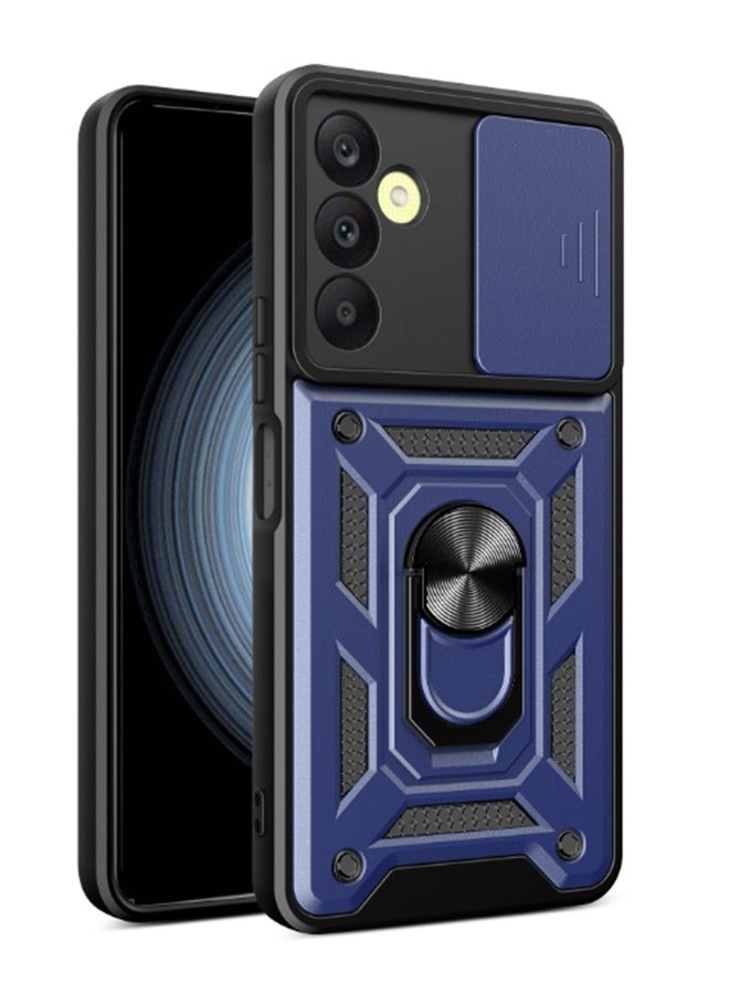 for Samsung Galaxy A16 4G/5G Case Cover, Slide Camera Lens Cover, Magnetic Ring Holder Kickstand Protective Phone Case for Samsung Galaxy A16 4G/5G, Blue 