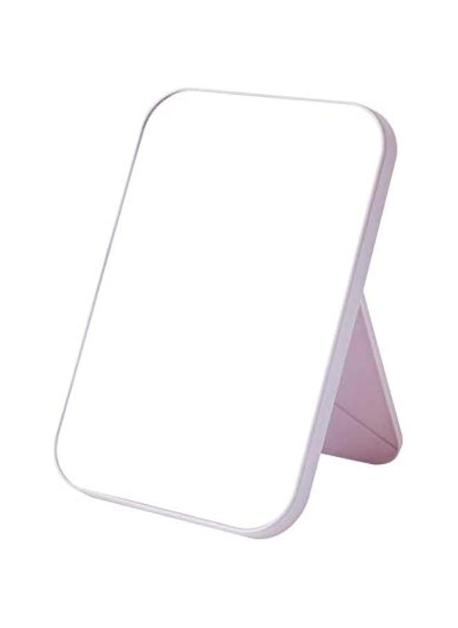 HD Makeup Mirror Desktop Simple Dressing Mirror Square Princess Mirror Simple Folding Makeup Mirror 1PCS (Light Pink)  - Image 1