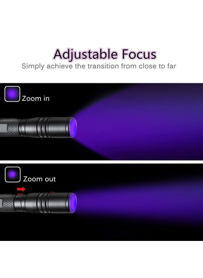 COSMOING UV Flashlight, LED 395nm Ultraviolet Flashlight, Zoomable Pen Blacklight Flashlight IP54 Waterproof Detector for Pet Urine, Cat Dog Stains, Bed Bug, Household Wardrobe Toilet - Image 2