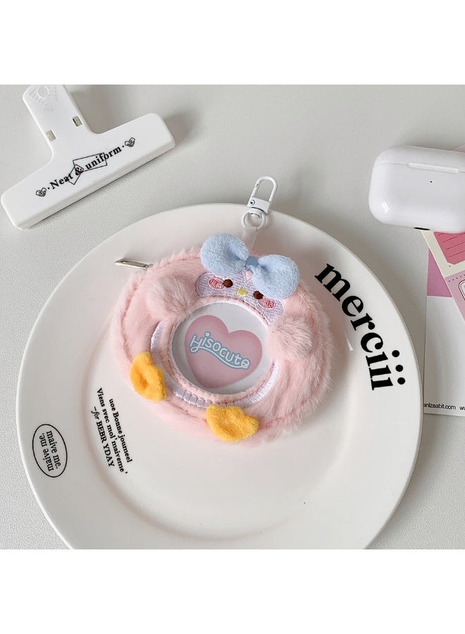 NIBEMINENT 1 - Piece Cartoon Animal Plush Bar Kpop Photo Card Holder Pendant Key Chain ID Badge Holder ID Card Holder Photo Card Protector for School ID Office ID Access Card for Women Girls - Image 1