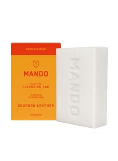Mando Mando Acidified Cleansing Bar - 24-Hour Odor Control - Removes Odor Better than Soap - Moisturizing Formula - SLS Free, Paraben Free - Safe For Sensitive Skin - Bourbon Leather  - Image 1