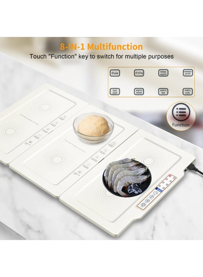 Arabest Electric Warming Tray for Food, Detachable Metal Food Warming Plate with 10 Temperature Settings/12h Timer/Easy Clean, Full Surface Heating Food Warmers for Buffet/Parties/Home Use - Image 4