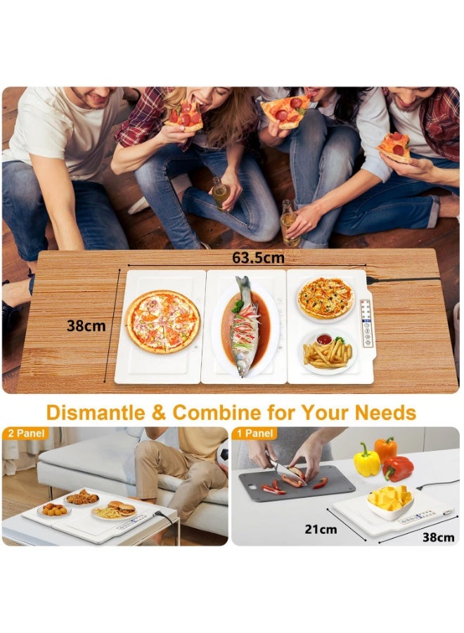 Arabest Electric Warming Tray for Food, Detachable Metal Food Warming Plate with 10 Temperature Settings/12h Timer/Easy Clean, Full Surface Heating Food Warmers for Buffet/Parties/Home Use - Image 2
