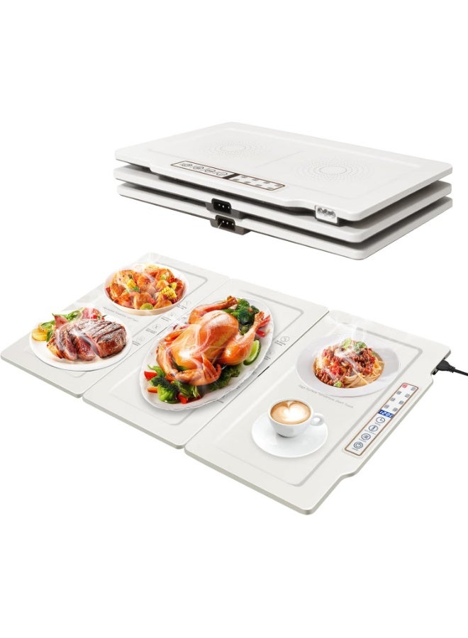 Arabest Electric Warming Tray for Food, Detachable Metal Food Warming Plate with 10 Temperature Settings/12h Timer/Easy Clean, Full Surface Heating Food Warmers for Buffet/Parties/Home Use - Image 1