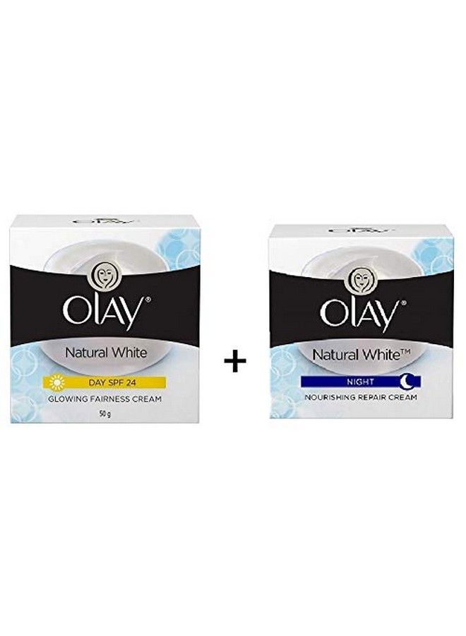 Olay Natural White (All In One Fairness Night Skin Cream 50G + Glowing Fairness Cream Day Spf 24 50G) - Image 2
