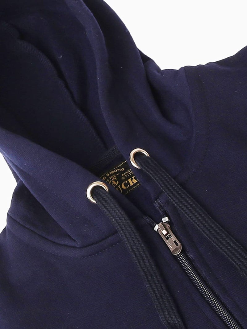 ADBUCKS Rich Cotton Full Sleeves Zipper Jacket with Hoodies for Boys (12-13 Years, Blue) - Image 4