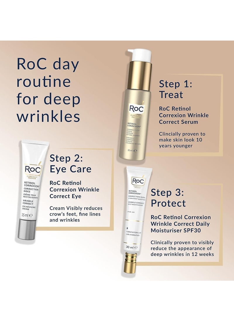 RoC - Retinol Correxion Wrinkle Correct Face Serum Daily Anti Wrinkle and Aging Treatment Visible Wrinkle Reduction Formula Pure RoC Retinol with Ascorbic Acid 30 ml - Image 1