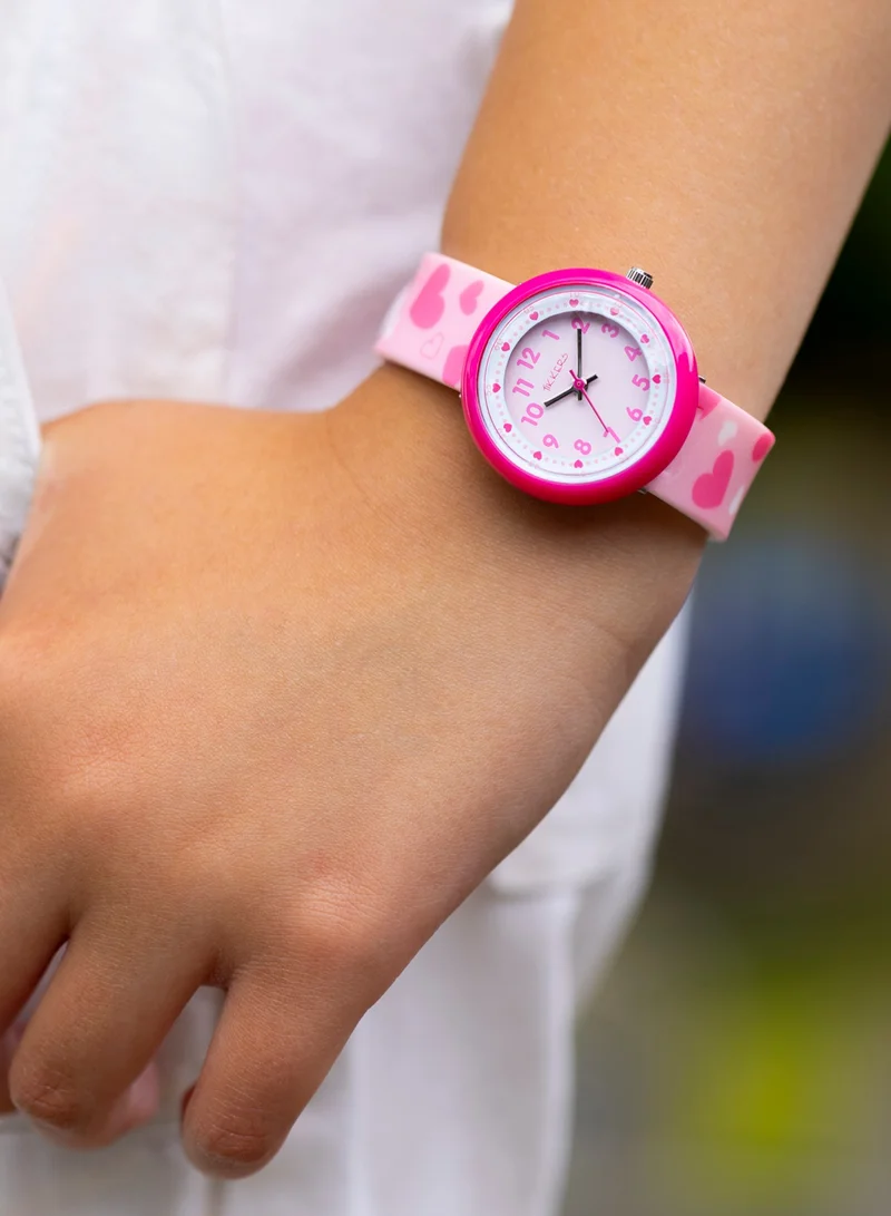 Tikkers Tikkers Pink Heart Strap Time Teacher Girls Watch - ATK1105